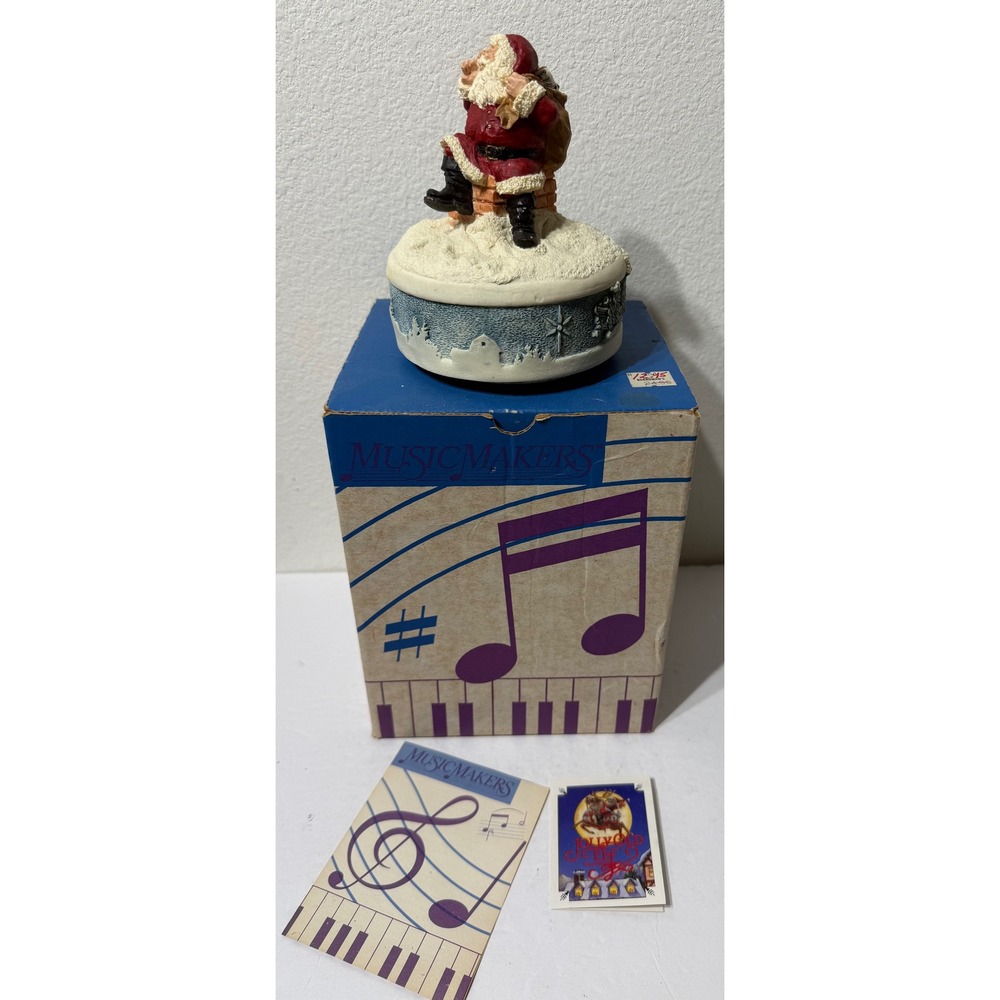 Vintage 1989 Music Makers Santa Claus Chimney Music Box United Design Corp